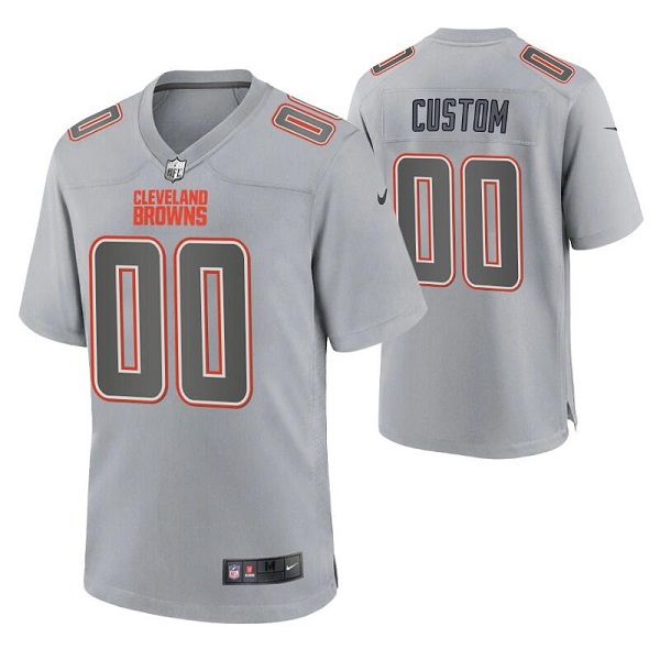 Men's Cleveland Browns Active Player Custom Gray Atmosphere Fashion Stitched Game Jersey - Click Image to Close